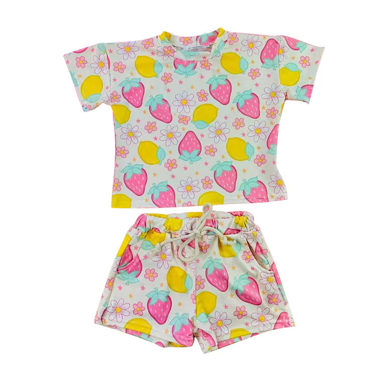 11.19 MOQ:5pcs GSSO2860 pre-order baby girl clothes strawberry toddler girl summer outfit