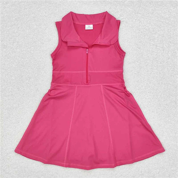 L-3.3 Baby Girls Sibling Zipper Yoga Knee Length Active Wear Athletic Dresses