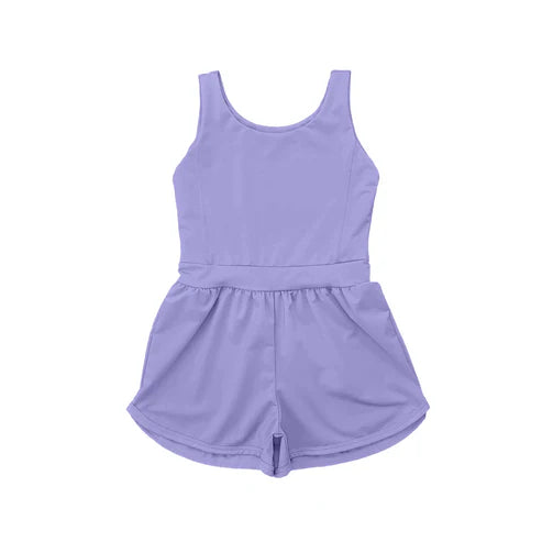 4.9 SR3020 Baby Girls Lavender Sleeveless Yoga Jumpsuits Preorder