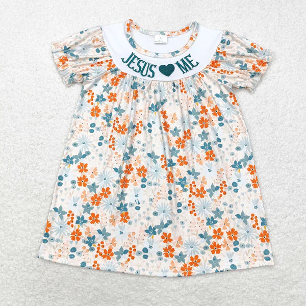 L-3.3 GSD1387 embroidered floral short-sleeved dress