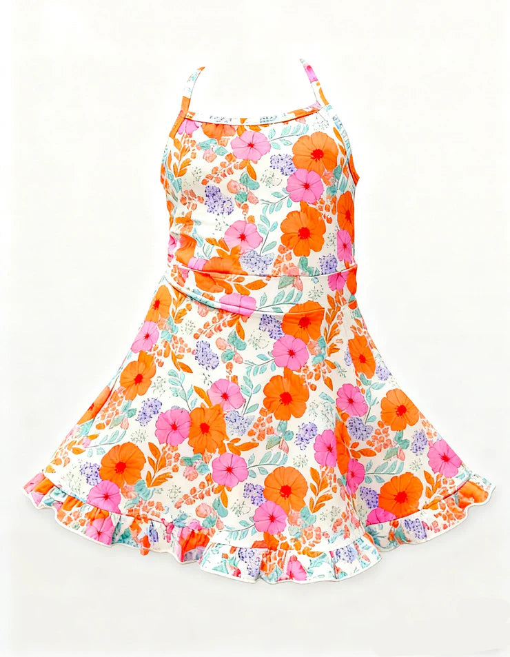11.7 MOQ:5pcs GSD3053 pre-order toddler clothes flower girl yoga summer dress