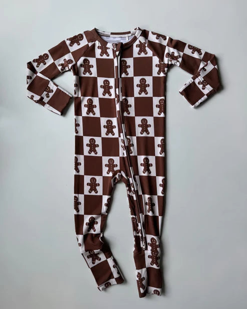 5.29 LR1984 Baby Infant Girls Christmas Gingerbread Long Sleeve Rompers preorder
