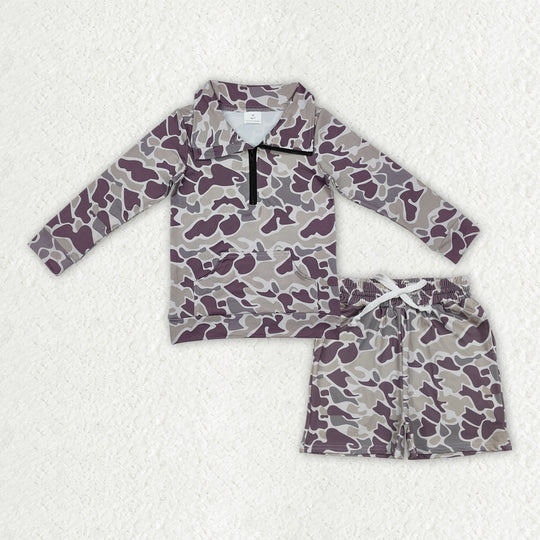 12.24 BLS0028 RTS kids boy winter clothing set camo hunting clothing set shorts set