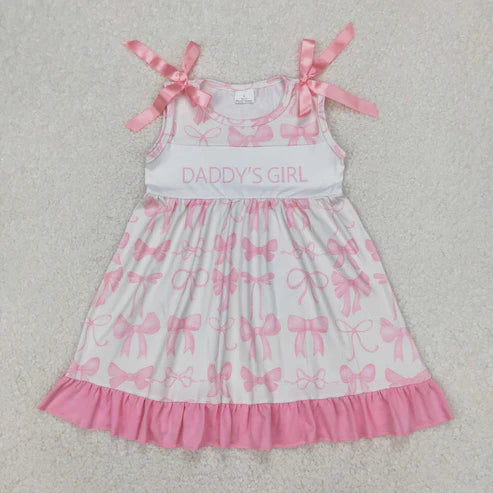 4.4  GSD2080 Baby Girls Daddy's Girl Bows Knee Length Dress