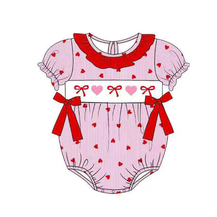 11.13 MOQ:5pcs SR3520 pre-order baby girl clothes heart girl Valentine summer bubble