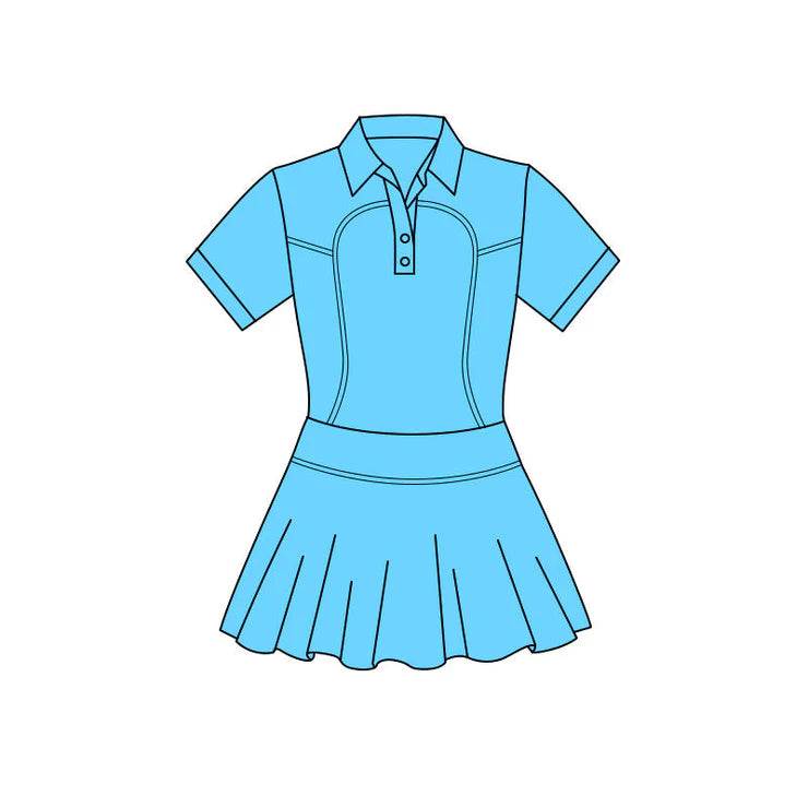 11.24 MOQ:5pcs GSD3159 pre-order toddler clothes blue girl yoga summer dress