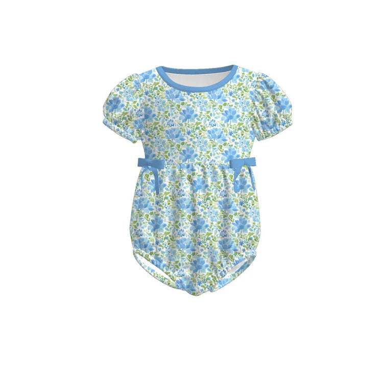 12.4 MOQ:5pcs SR3689 pre-order baby girl clothes floral print girl summer bubble