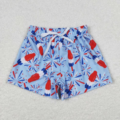 5.17 Sibling Baby Boys 4th Of July Star Western Trunks Swimsuits