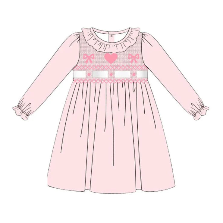 11.10 MOQ:5pcs GLD1485 pre-order toddler girl clothes heart print girl Valentine dress