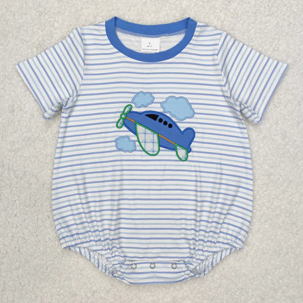 3.11 SR2244 Baby Infant Boys Plane Stripes Short Sleeve Romper