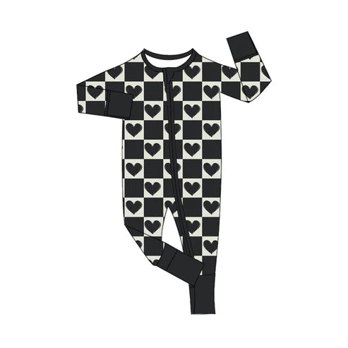 5.29 LR1982 Baby Infant Boys Valentines Hearts Long Sleeve Rompers preorder