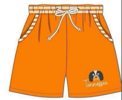 5.14 Boys team custom orange swimming trunk