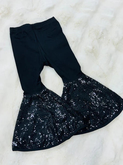 9.23 P0850 Baby Girls Navy Sequin Bell Bottom Pants Preorder