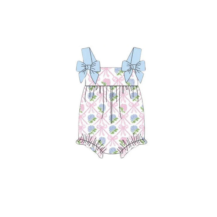 11.26 MOQ:5pcs SR3633 pre-order baby girl clothes floral print girl summer romper