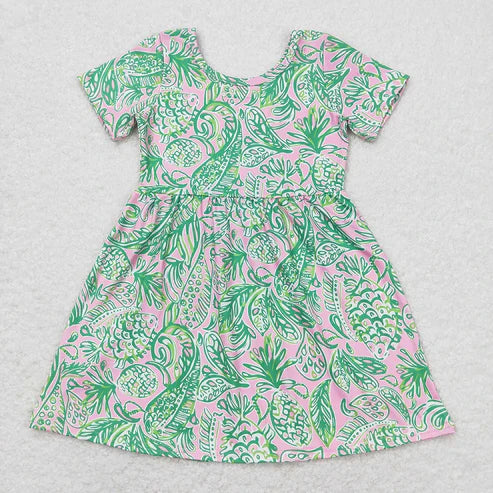 5.5 Sibling Baby Girls Sea Flowers Twirl Dresses