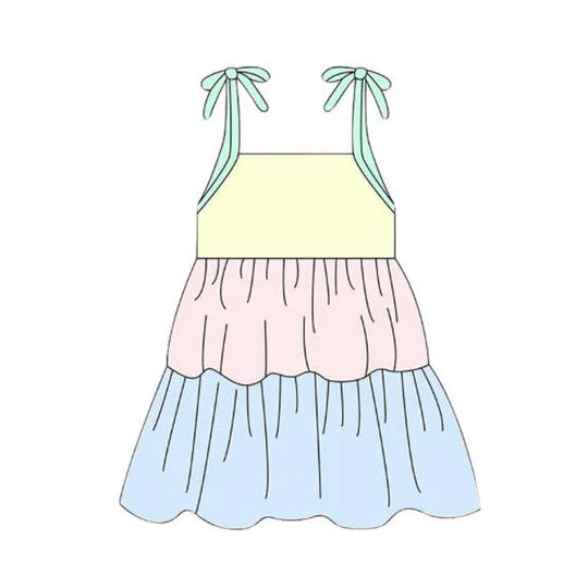 12.10 MOQ:5pcs GSD3392 pre-order toddler girl clothes colorful print girl summer dress