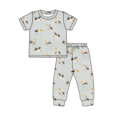 5.27BSPO0491 Baby Boys Hunting Ducks Top Pants Pajamas Clothes Sets Preorder
