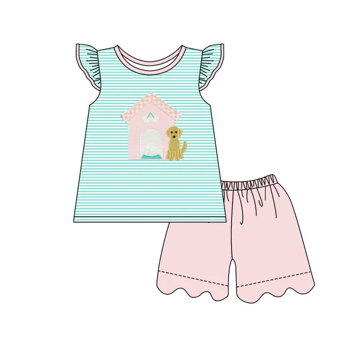 11.22 MOQ:5pcs GSSO2904 pre-order baby girl clothes horse print toddler girl summer outfit