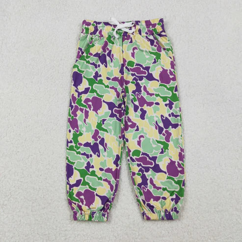 10.30 P0838 Baby Boys Mardi Gras Camo Pockets Jogger Pants