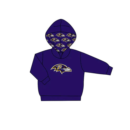 7.31 Custom Moq 5 Baby Boys Purple Long Sleeve B Eagle Team Hoodies Top
