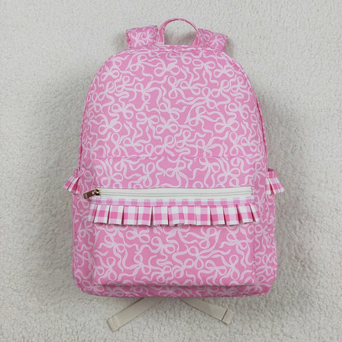 8.13 Sibling Baby Girls Pink Bows Ruffle School Bags Lunch Boxes