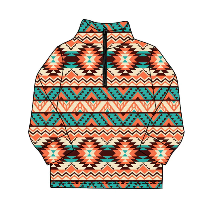 11.21 MOQ:5pcs BT1587 pre-order toddler boy clothes aztec boy winter top shirt