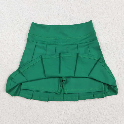 RTS NO MOQ(In Stock) GLK0126 Baby Girls Green Yoga Skorts Bottom