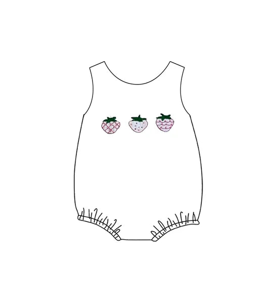 12.25 MOQ:5pcs SR3736 pre-order baby girl clothes strawberry print girl summer bubble