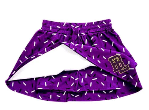 7.2 Custom Moq 3 Baby Girls Purple BL Drips Team Skorts Bottom
