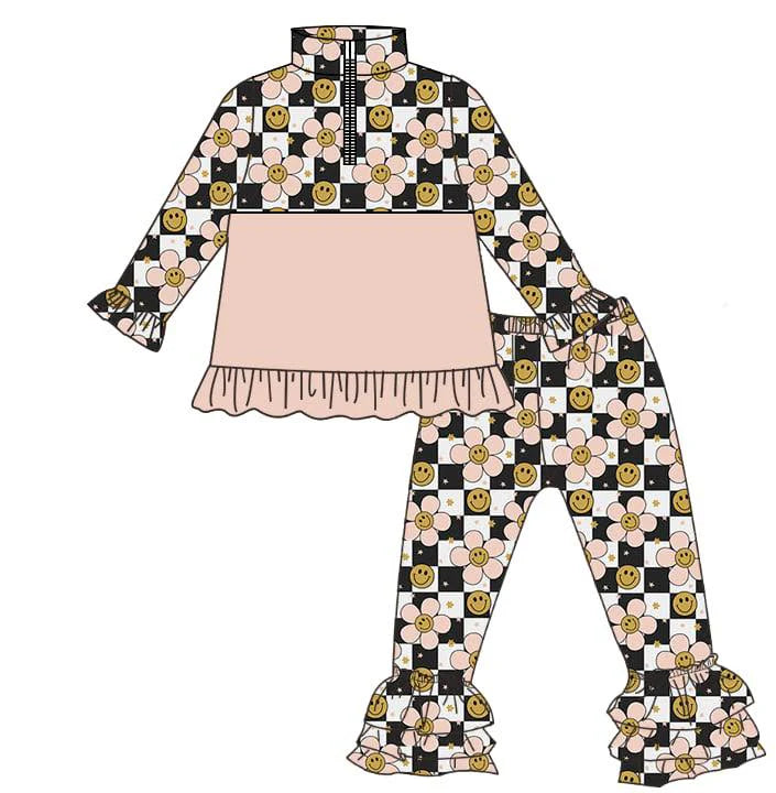 11.6 MOQ:5pcs GLP3121 pre-order toddler girl clothes smile girl winter set