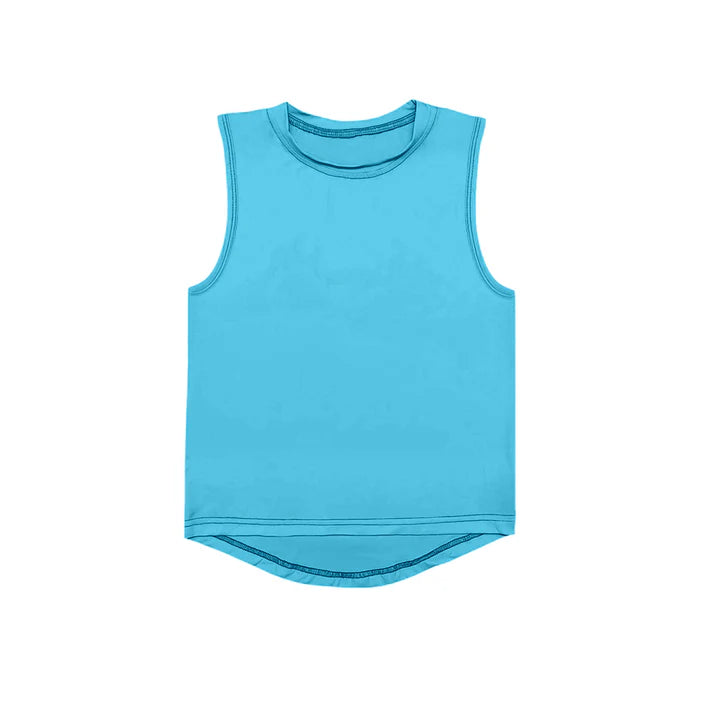 4.17 GT1000 Baby Girls Blue Sleeveless Yoga Active Tee Shirts Vest Preorder