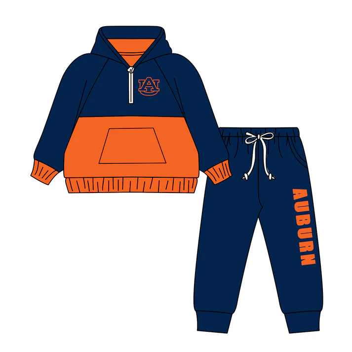 8.23 Custom Moq 5 Baby Boys Zipper Hoodie Top AU Team Clothes Set