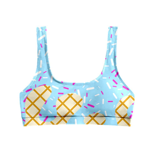 8.7 S0575 Adult Women Blue Drip Team Bra Swim Top Preorder