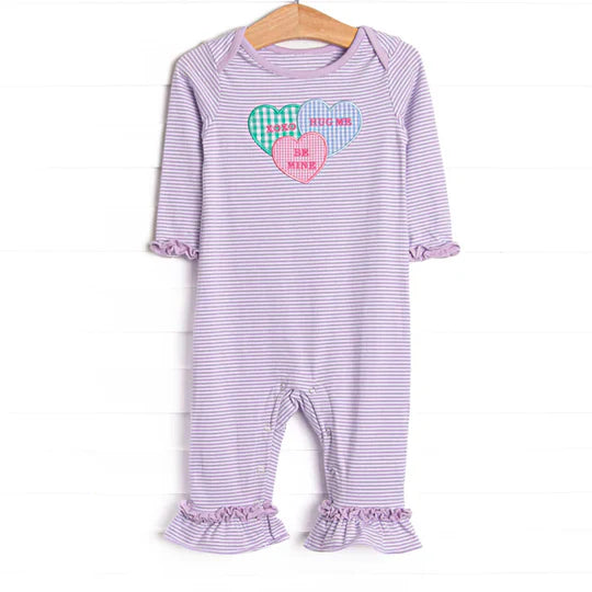 12.15 MOQ:5pcs LR2978 pre-order baby girl clothes love print toddler girl Valentine winter romper