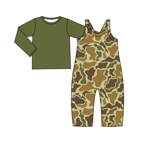 5.29 GLP2010 Baby Girls Green Camo Straps Jumpsuits Shirts 2pcs Sets Preorder