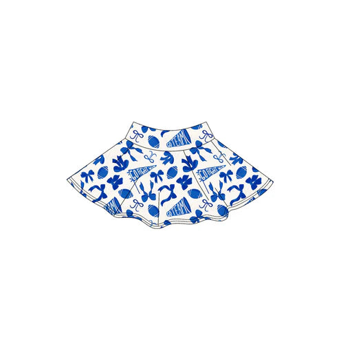 9.2 GLK0138 Baby Girls Hot Blue Bows Go Team Yoga Skirt Shorts Bottom Preorder