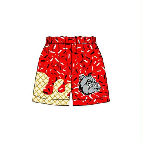 7.2 Custom Moq 3 Baby Boys Drip Red Bulldogs Sprinkles Team Shorts Bottoms