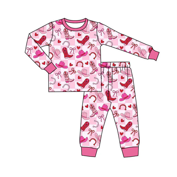 11.26 MOQ:5pcs GLP3198 pre-order toddler girl clothes boost print girl Valentine set
