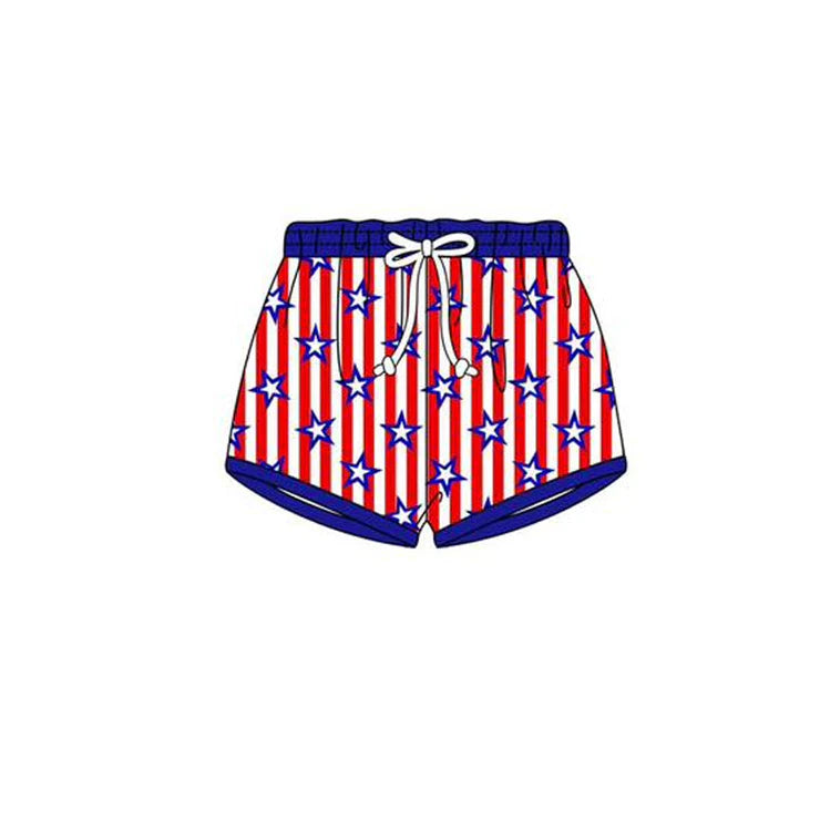 12.5 MOQ:5pcs S0661 pre-order baby boy clothes star boy 4th of July summer swim shorts