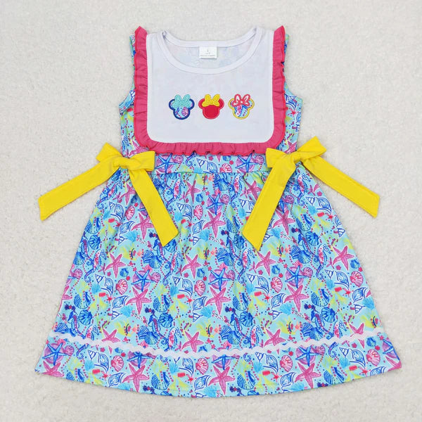 L-3.6 GSD0924 Embroidered bow Mouse starfish rose red lace sleeveless dress