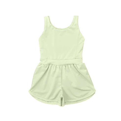4.9 SR3021 Baby Girls Aqua Sleeveless Yoga Jumpsuits Preorder