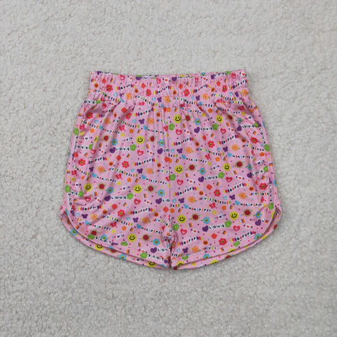 4.14  SS0484 Baby Girls Pink Floral Hearts Shorts Bottoms