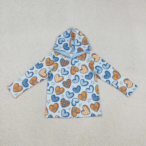 12.8 BT1510 Baby Boys Long Sleeve XOXO Hearts Stars Valentines Hoodies Top