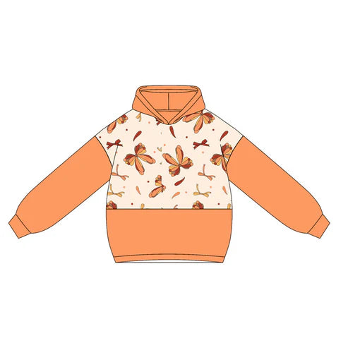 5.22 GT1030 Baby Girls Peach Long Sleeves Bows Hoodies Top Preorder