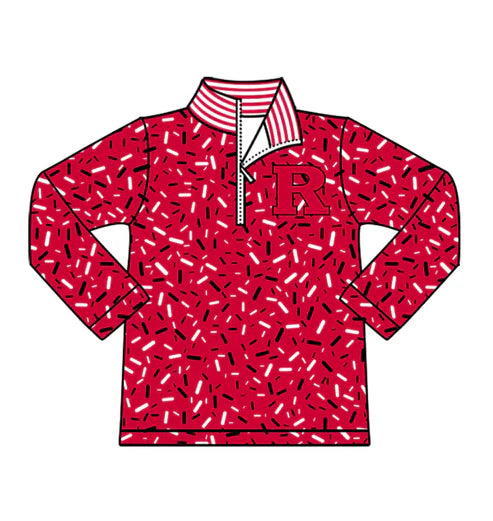10.17 Custom Moq 8 Baby Boys Red Sprinkles Zipper R Team Pullovers Top