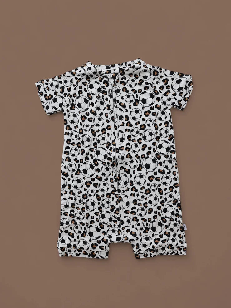 11.11 MOQ:5pcs SR3501 pre-order baby girl clothes football girl summer romper