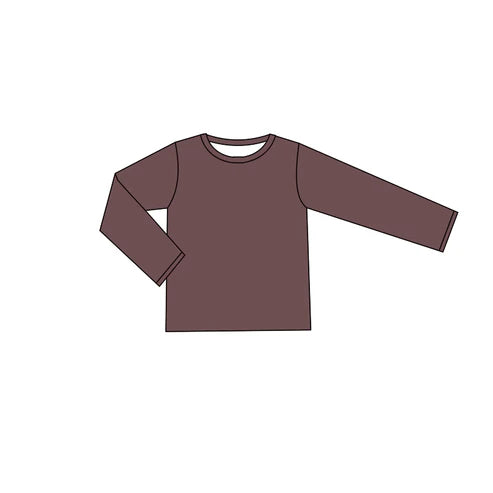 5.30 GT0803 Baby Kids Toddler Brown Long Sleeve Tee Shirts Tops Preorder