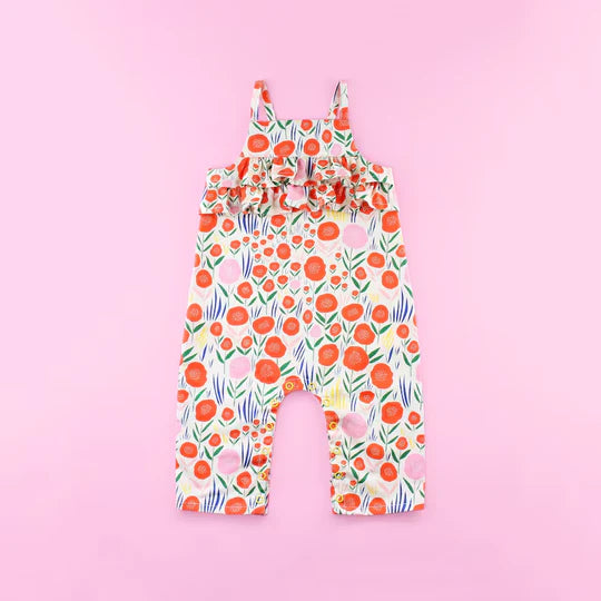 12.15 MOQ:5pcs SR3748 pre-order baby girl clothes flower print girl summer romper