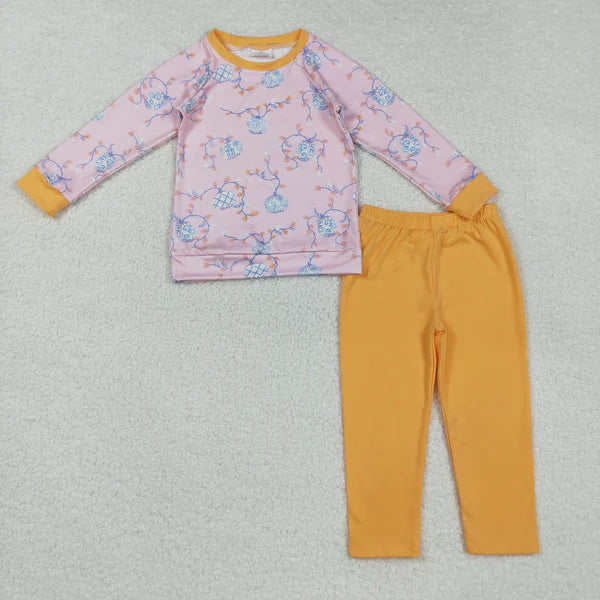 8.26 BLP0835 Baby Boys Pumpkins Leaves Plaid Top Legging Fall Pant Set