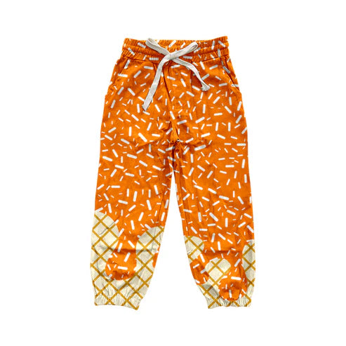 8.6 P0811 Adult Women Orange Drip Pockets Yoga Team Pants Preorder